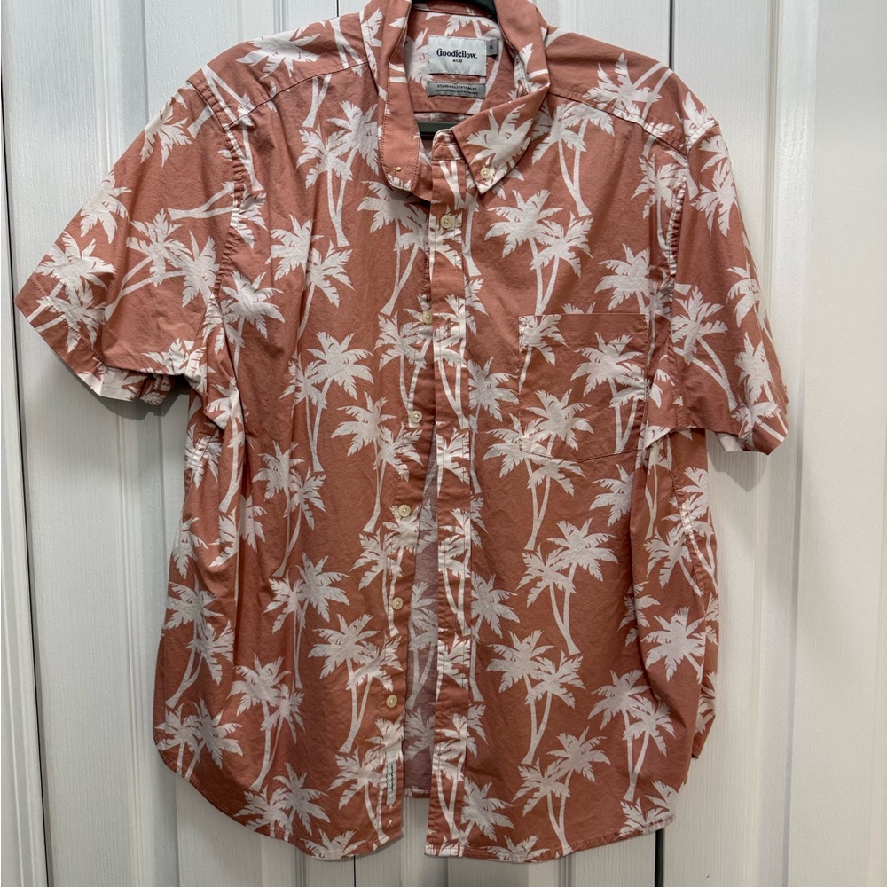 Goodfellow & Co Men's Palm Tree Print Shirt - Coral